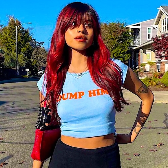 Blue Dump Him y2k t-shirt - Picture 8 of 16